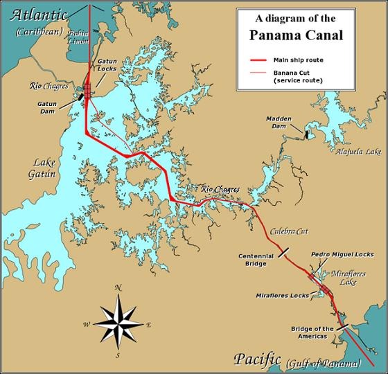 panama canal map
