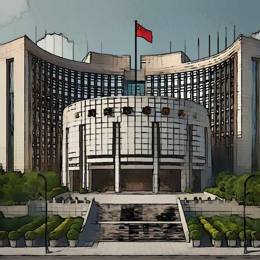 pboc People's Bank of China watercolor