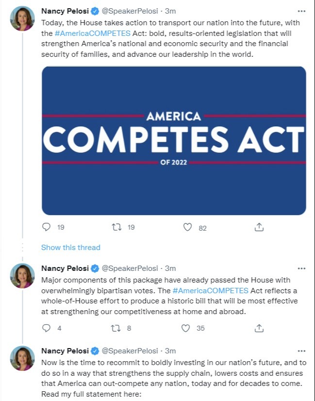 pelosi tweet 26 January 2022