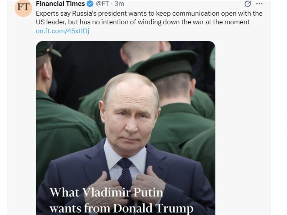 FT reports on Putin Trump meeting, Putin 