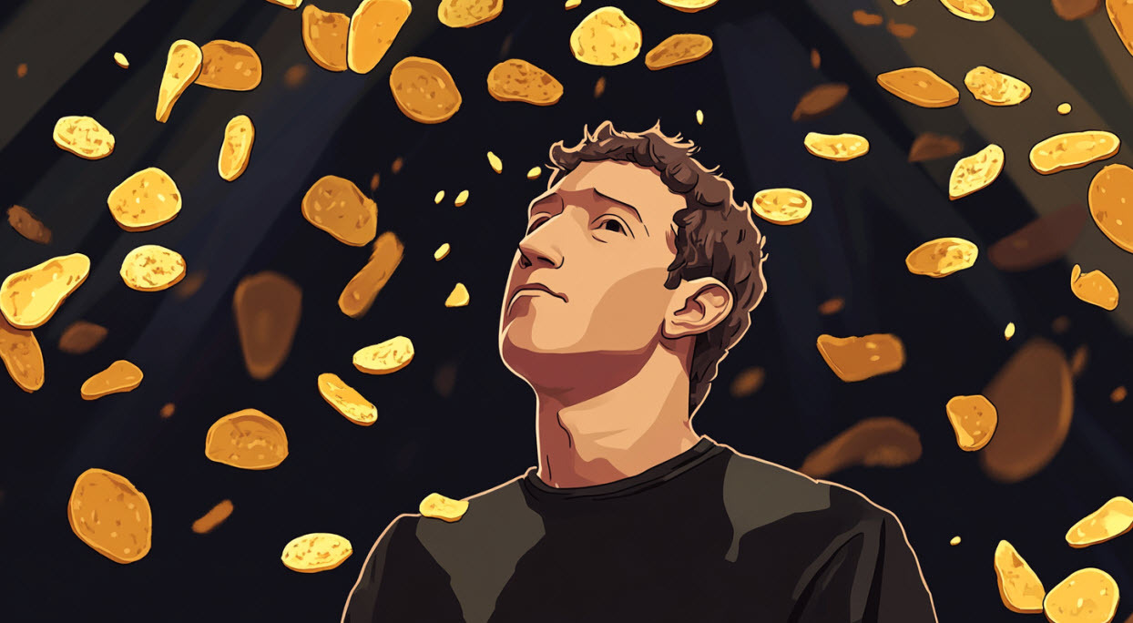 raining chips on Mark Zuckerberg