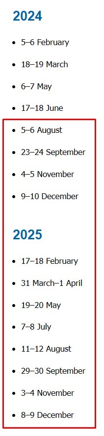 rba 2024 2025 dates 19 June 2024
