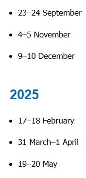 rba 2024 2025 dates 2