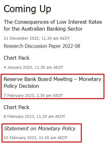 rba February 2023 schedule