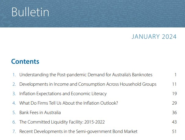 rba bulletin January 2024 Reserve Bank of Australia