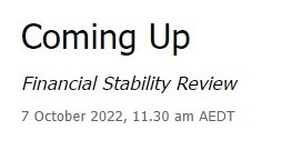 rba financial stability review 07 October 2022