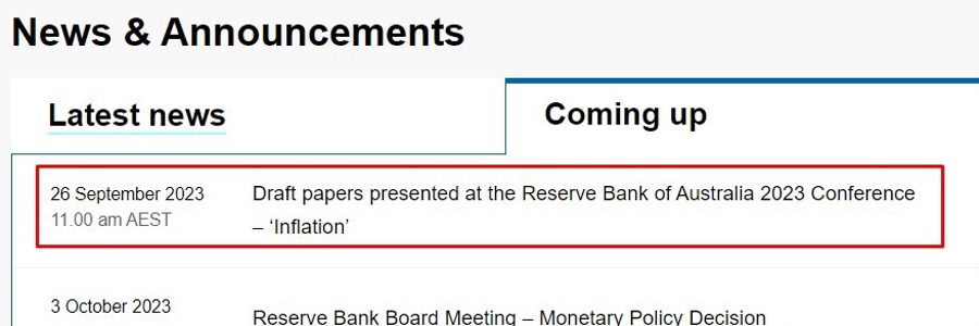 rba inflation conference Tuesday, 26 September 2023 22