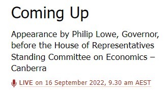 rba low parliament 16 September 2022