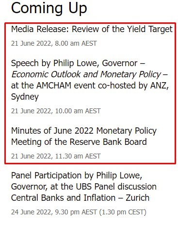 rba schedule June 21