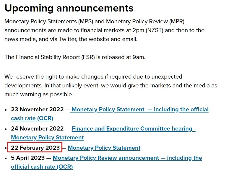 rbnz February meeting 2023