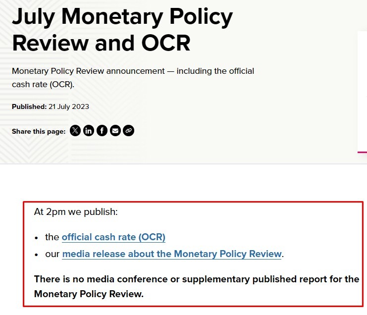 rbnz July meeting schedule 9 2025 2