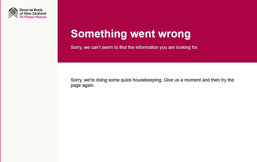 rbnz website down 16 August 2023