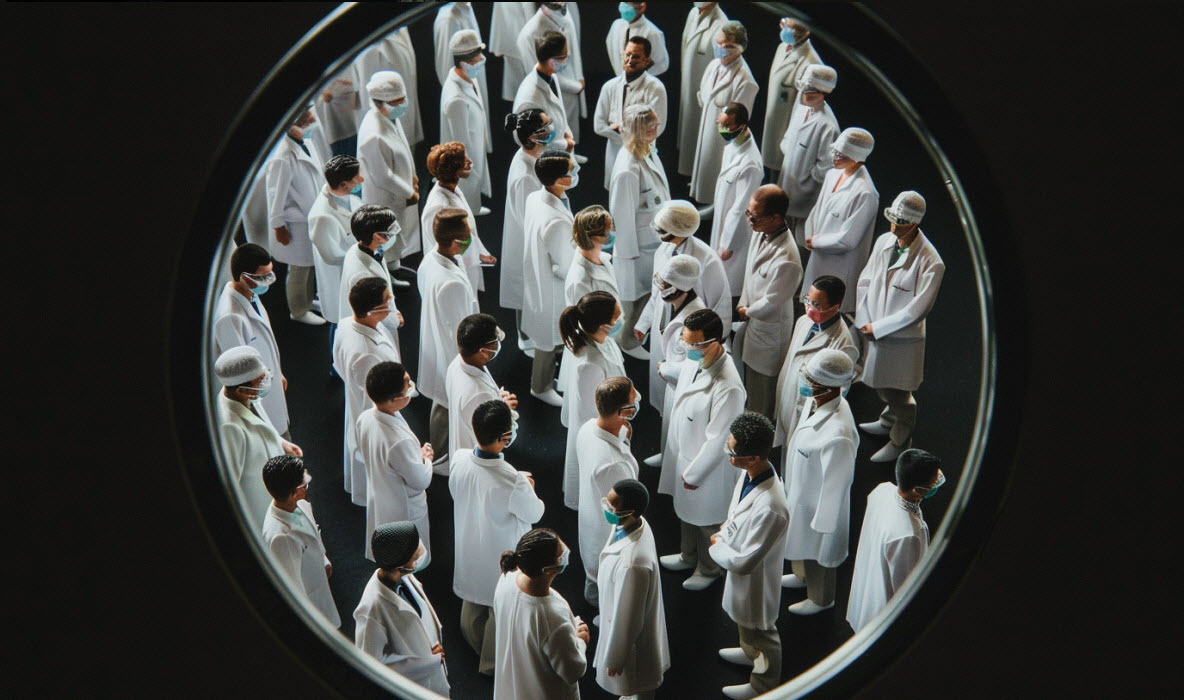 scientists under the microscope