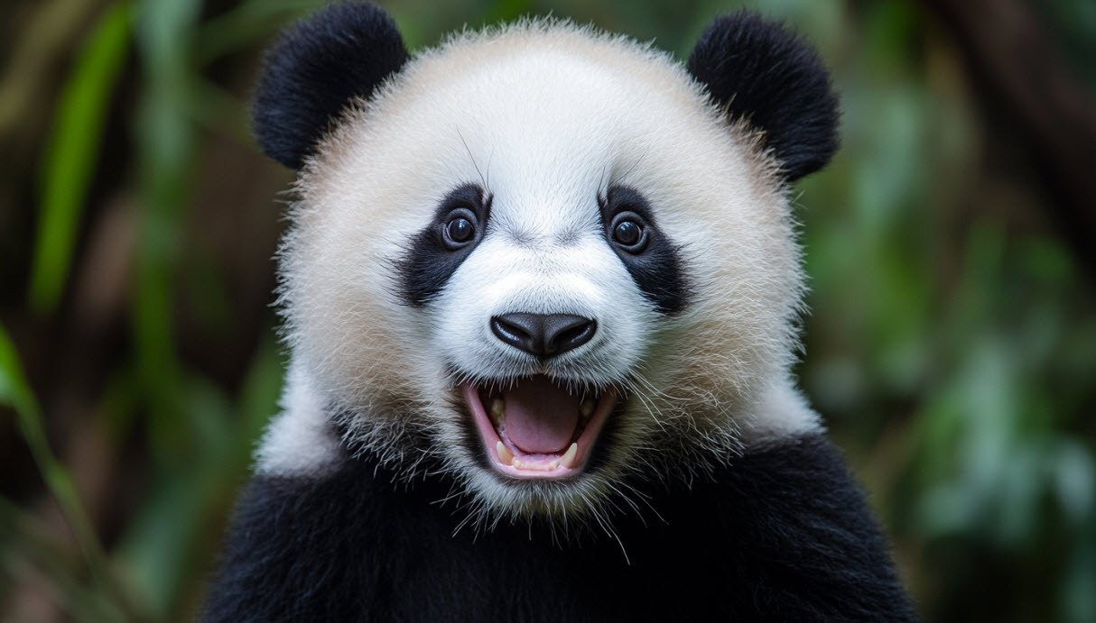 smiling panda china
