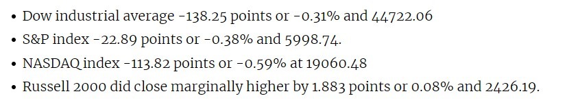 stocks pre thanksgivign 28 November 2024