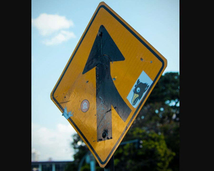 up arrow road sign