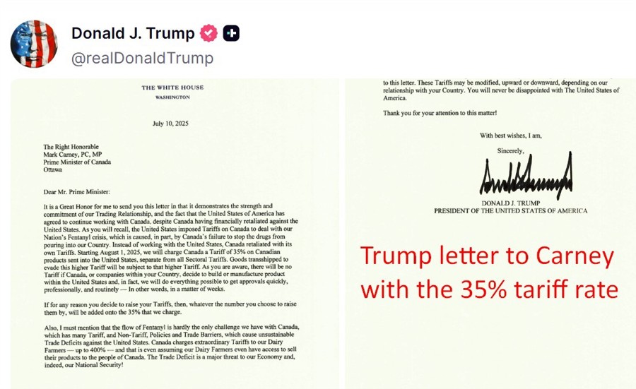 trump carney canada 35 percent tariff 11 July 2025 2