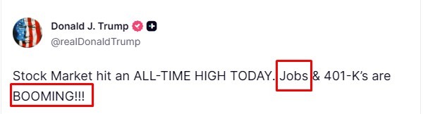 trump jobs booming tweet truth 07 May 2026
