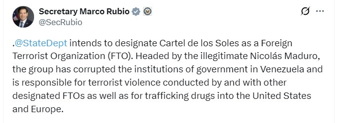 trump rubio venezueal invasion 17 November 2025