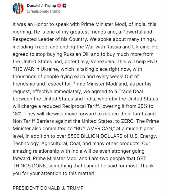 trump trade deal india 03 February 2026 2