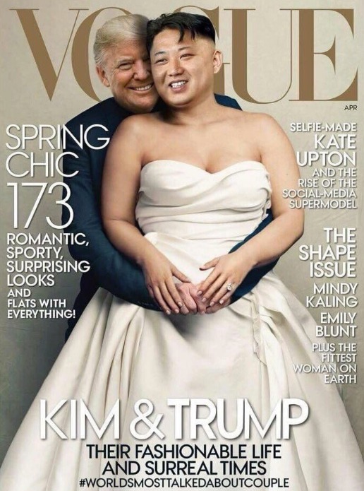 Kim and Trump wedding dress picture