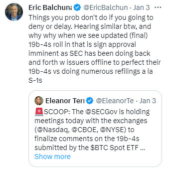 tweet from Bloomberg ETF reporter