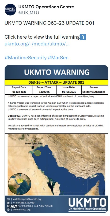 ukmto warning june 1 2026