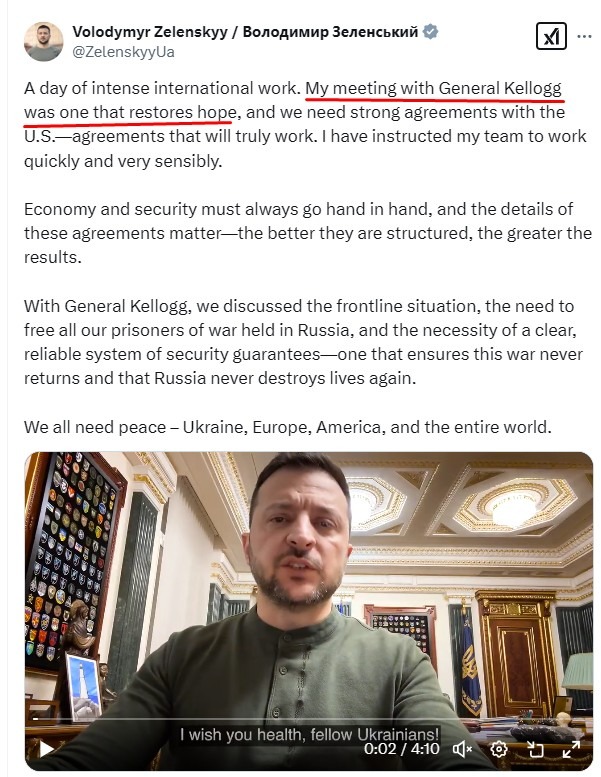 ukraine kellog zellenskyy 21 February 2025 2