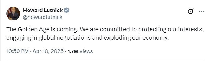 us lutnick exploding economy 11 April 2025 2