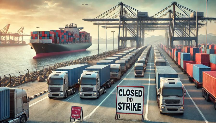 us port strike trucks October 2024