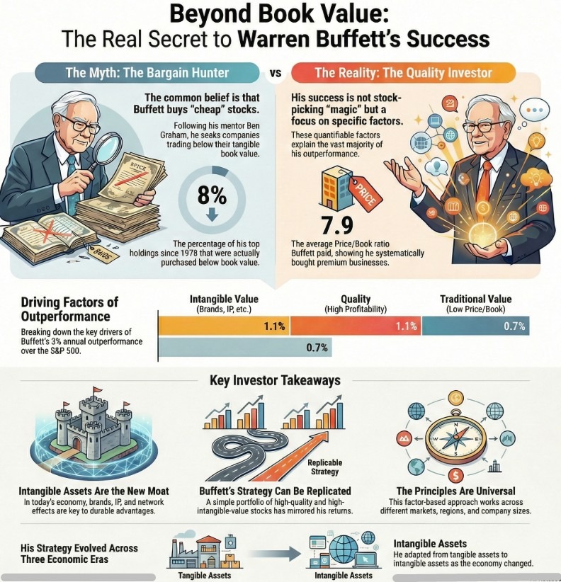 warren buffett's real investment strategy infographic