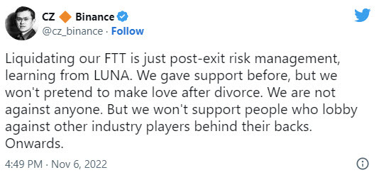 we won't support people who lobby against other industry