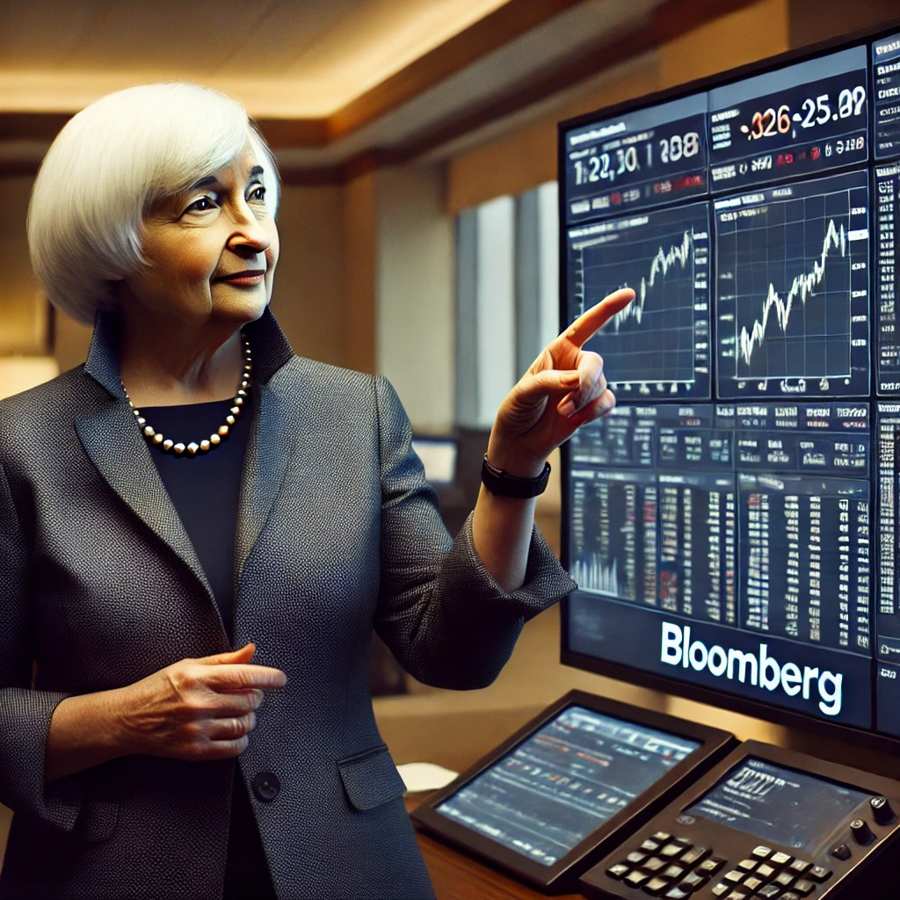 yellen Bloomberg screen market 2