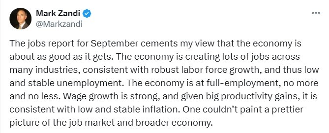 zandi moody's us jobs report economy good as it gets 07 October 2024 2
